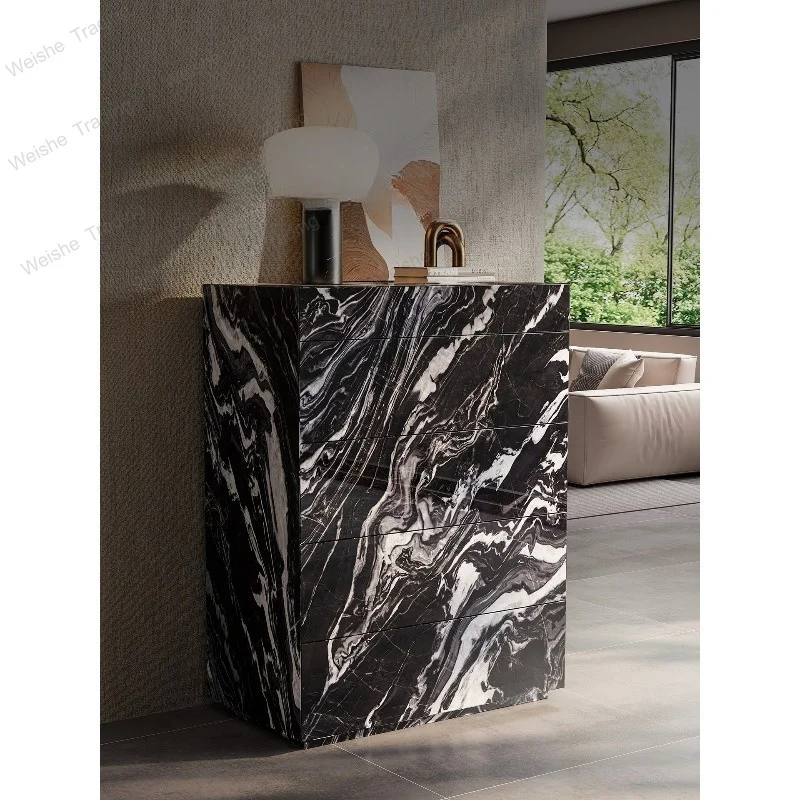 Light luxury four-season powder luxury stone bucket cabinet, bedroom wall storage cabinet