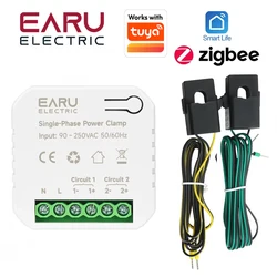 Tuya Smart WiFi Zigbee Two-way Bilateral Energy Meter 80-300A AC110V 220V Clamp CT KWh Power Electricity Consumption Monitor