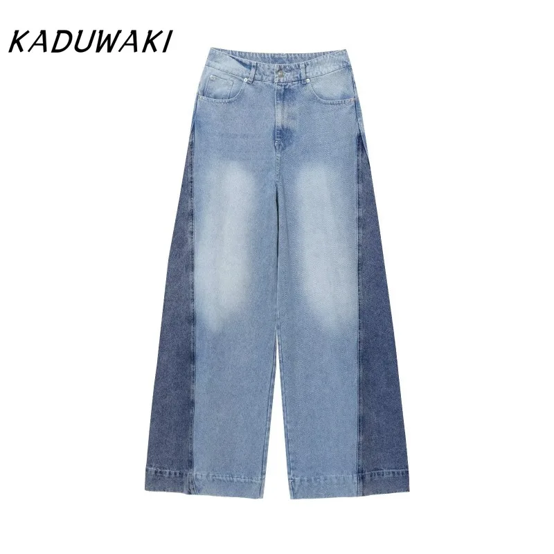 

KADUWAKI Blue Baggy Wide Leg Jeans Spring Summer High Waist Denim Pants Casual Cargo Women's Trousers أدوات جنسيه مثيرة زوجين