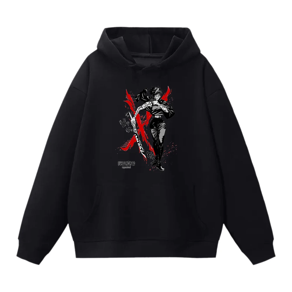 Jujutsu Kaisen Zenin Maki Anime Hoodies Harajuku Casual Men Women Fashion Sweatshirt Long Sleeves Fleece Comfortable Streetwear