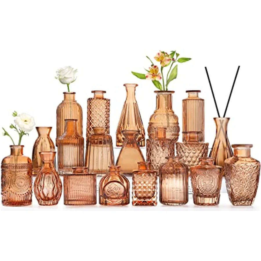

Glass Bud Vases -Set of 20 for Flowers, Small Bud Vases in Bulk for Centerpieces Decor, Mini Glass Set for Home Table Decoratio