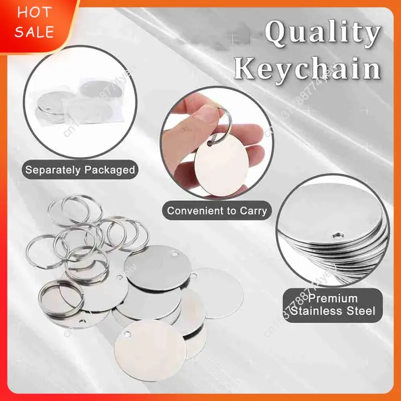 55 Pieces Metal Stamping Blank Tags - 1.5 Inch Round Stainless Steel Stamping Blanks With Hole,For Jewelry Making DIY A62X