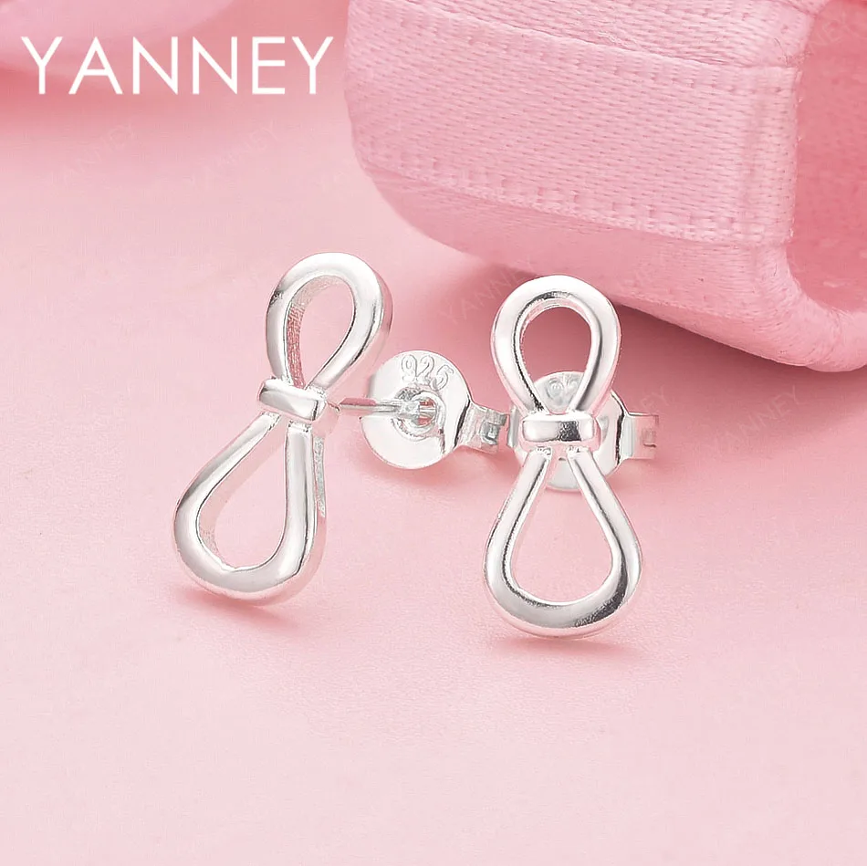 

925 Sterling Silver Exquisite Bow Earrings for Women, Glamour, Fashion Jewelry, and Party Accessories