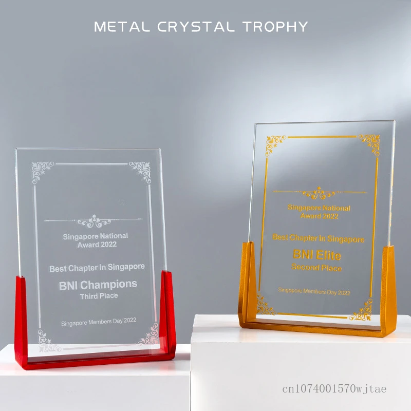 Customized High-End Crystal Trophy, Creative Medal Employee Annual Meeting Anniversary Celebration Souvenir Home Decoration, 1Pc