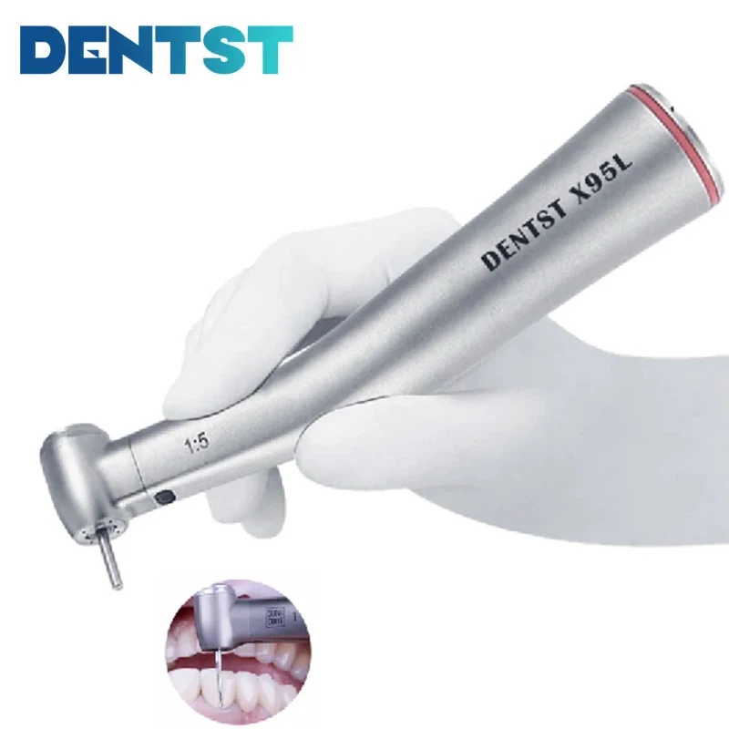 Dentst Dental Low Speed Handpieces 1:5 Push X95L Button Contra Angle Handpiece Inner Water Dentistry Tools