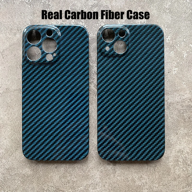 

New Real Aramid Fiber Glossy Blue Carbon For IPhone 13 Pro Max IPhone13 13Promax Shell For IPhone 13Pro Max CASE Cover