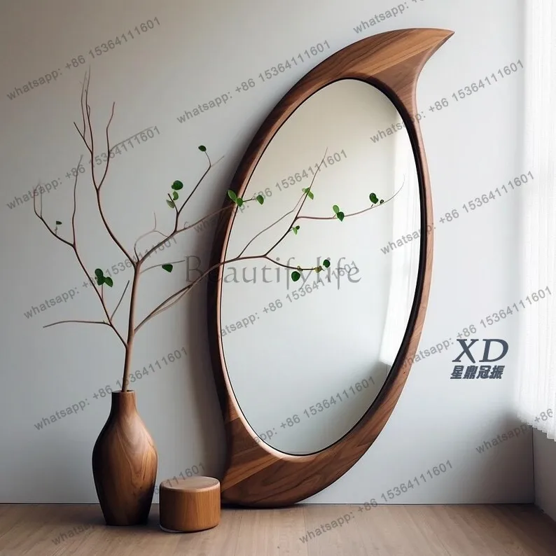 PG French retro full-body mirror wall-mounted wall American medieval special-shaped creative entrance decorative mirror