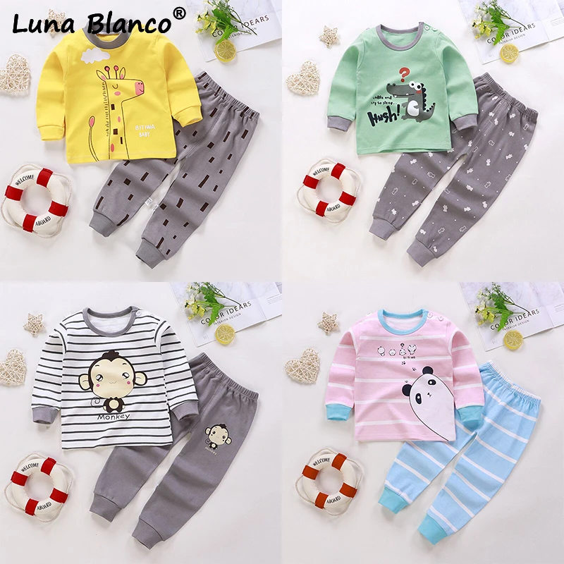 Pijama Sets Unisex 6M-5Y Children\'s Suits Boys Children Clothes Kids Baby pajamas Sets Sleepwear Kids Clothes Girls