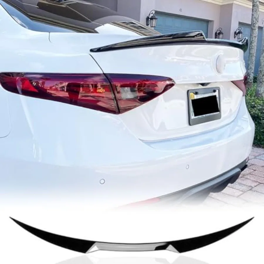

Rear Trunk Spoiler for Alfa Romeo Giulia Sedan 2015-2024 Car Rear Boot Lid Highkick Spoiler Wing Lip Gloss Black