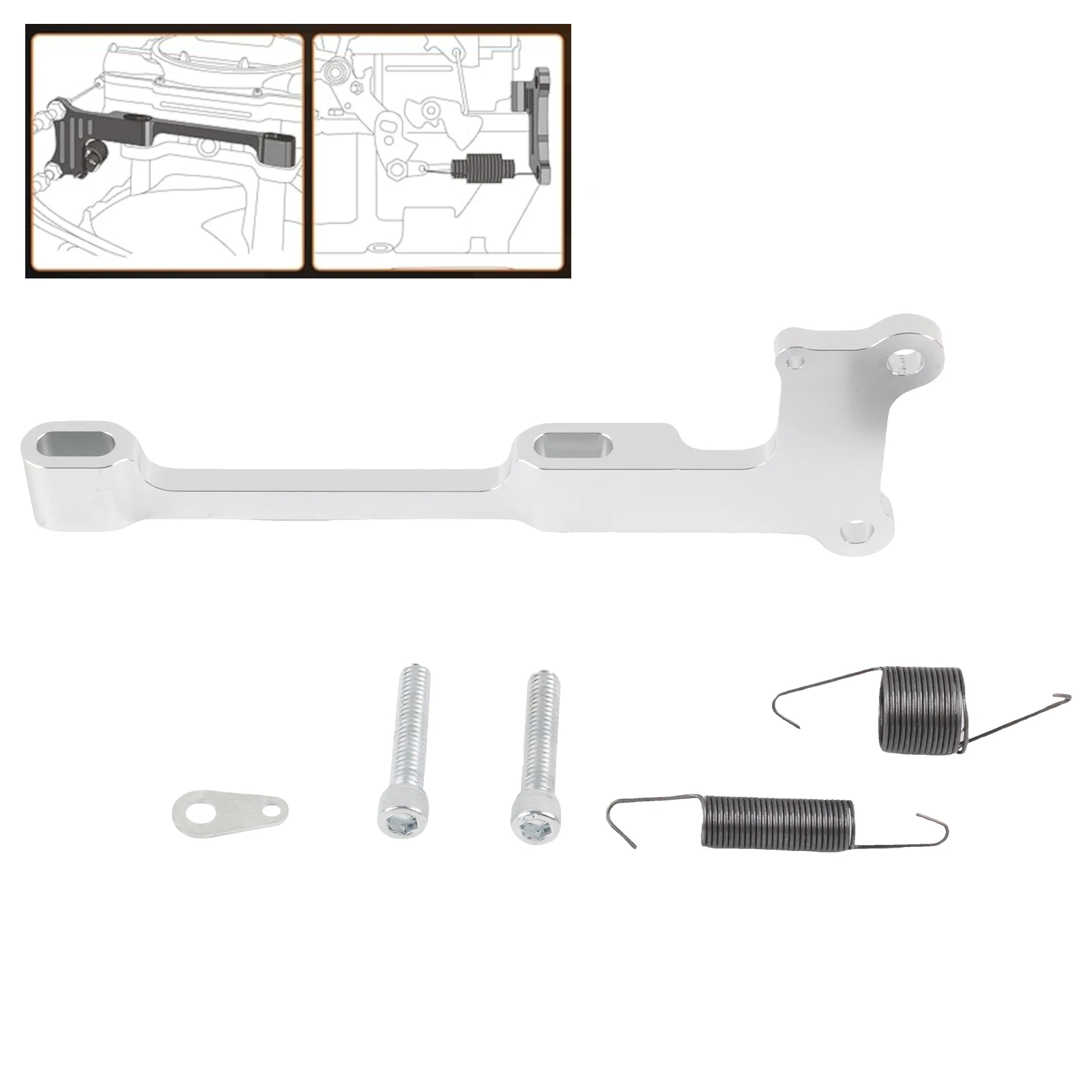 Throttle Cable Bracket 4150 Series Carb Spring Mount 6061-T6 Aluminum Carburetor Bracket Springs Set For 4150 Carburetors