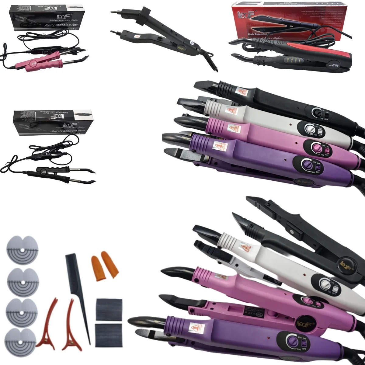 Loof Quality Heat Hair Connector KIT 220 degree Temperature Controllable Heat Iron fast hot iron LOOF Hair Extensions Tools