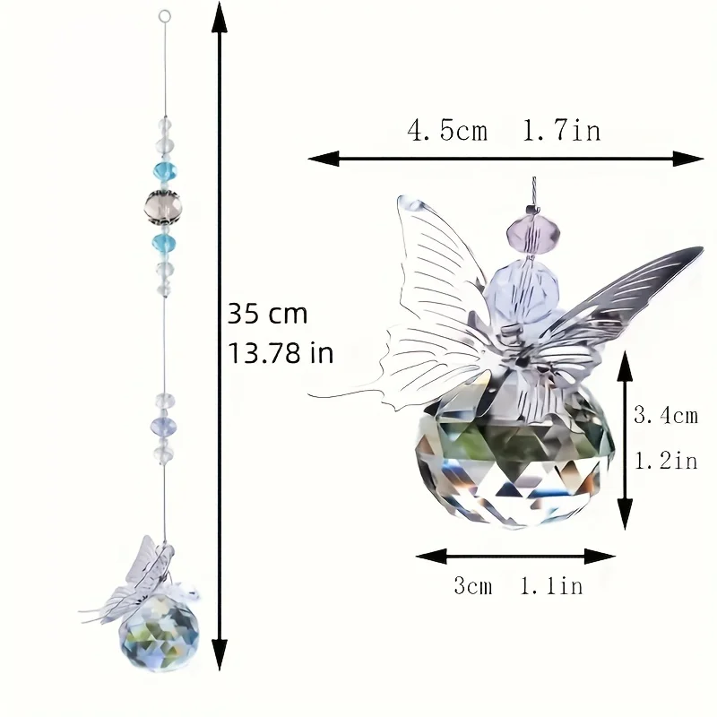 A beautiful butterfly crystal sun catcher in a set, perfect as a home decoration for Valentine's Day or birthday gifts