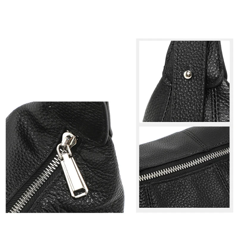 Damen Halbmondförmige Dumpling-Tasche aus Rindsleder, Vintage Unterarm-Schultertasche Crossbody-Handtasche für den Täglichen Arbeitsweg – Detail 2