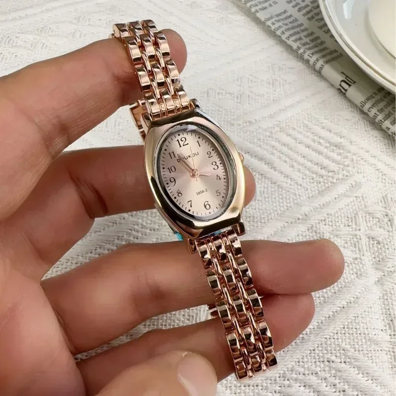

Брендовые овальные часы для женщин, женские кварцевые часы с золотым стальным ремешком, простые и модные кварцевые наручные часы, дропшиппинг