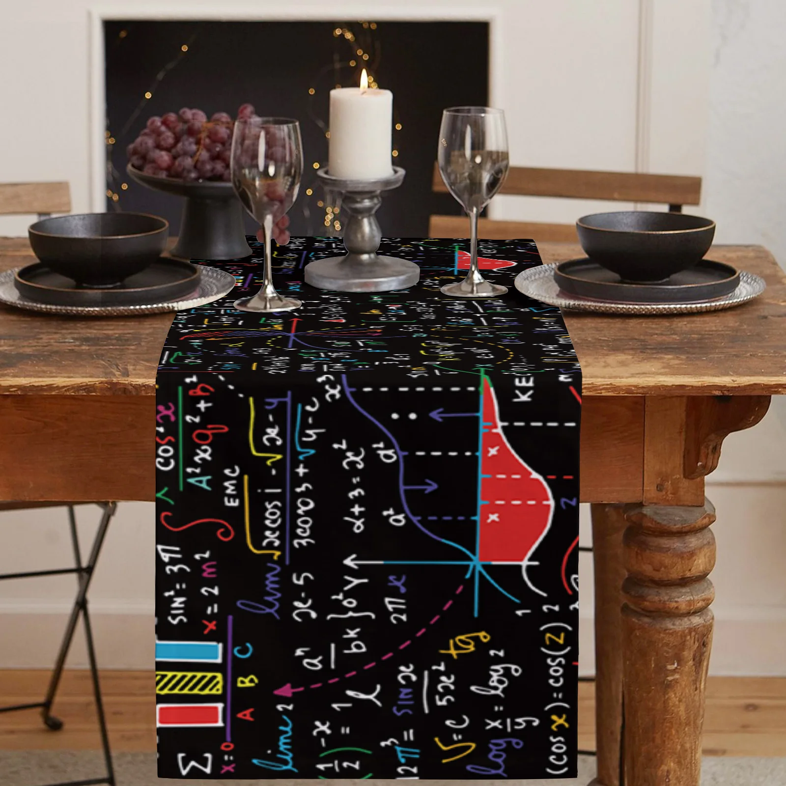 Mathematics Formula Chart Modern Table Runners Holiday Party Wedding Decoration Tablecloth Living Room Dining Table Accessories