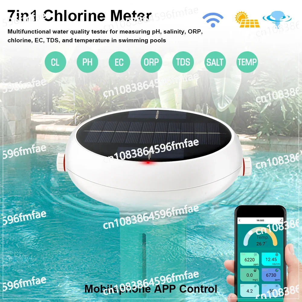 Temperature Chlorine Multifunctional Water Quality Detector APP Swimming Pool Online Monitoring Device