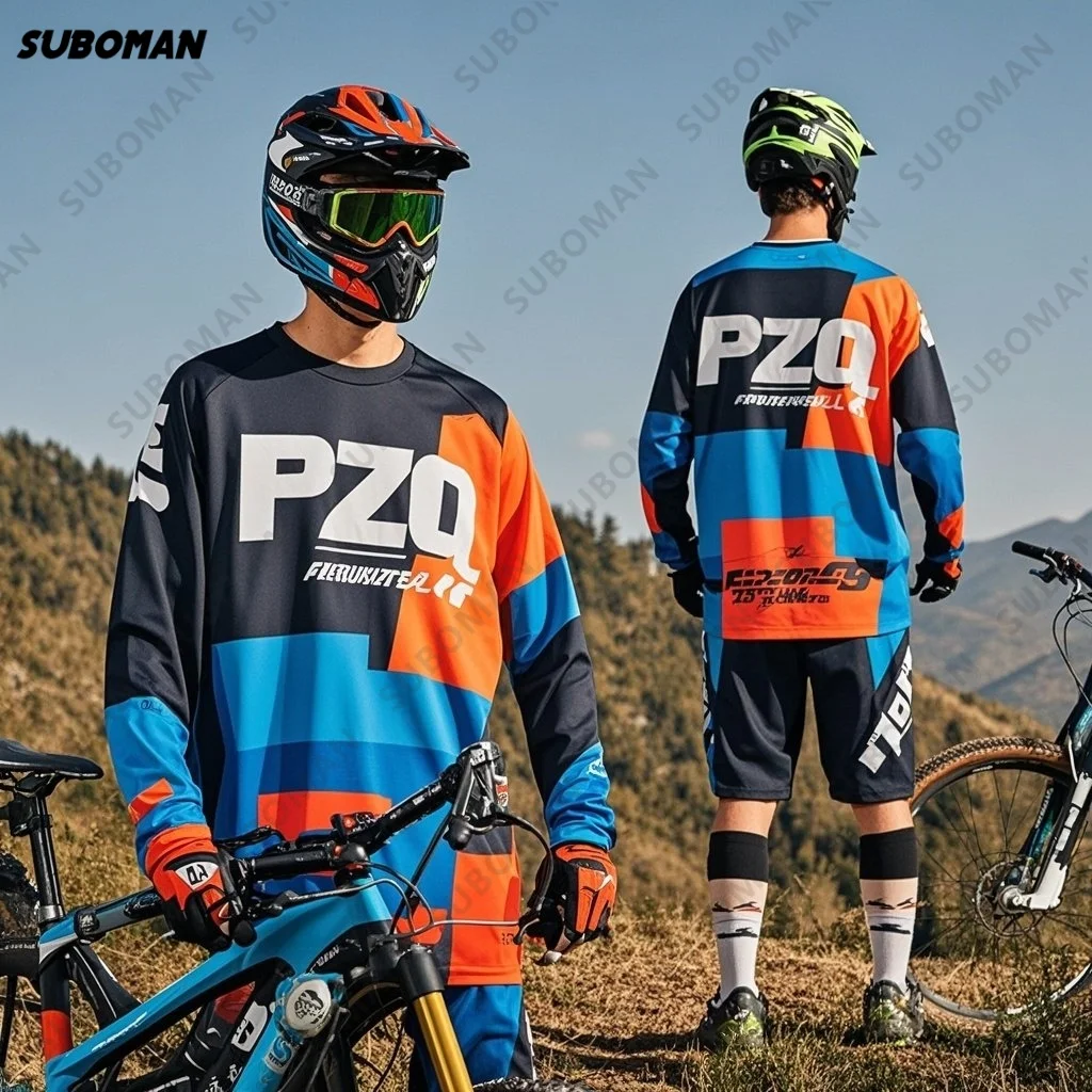 

Новый PZQ Cross Country Racing горный велосипед Джерси с длинным рукавом футболка для скоростного спуска рубашка Offroad MX Enduro Мотокросс велосипед Джерси