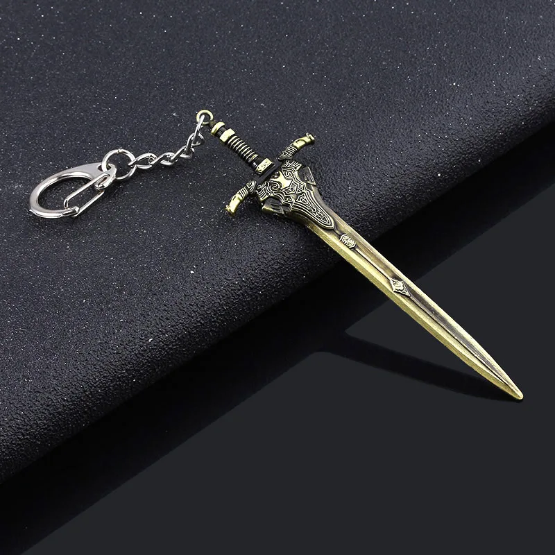 Creative Game Dark Souls 3 Artoria Sword Keychain Abyss Walker Knights Logo Metal Keyring High Quality Men Car Women Bag Jewelry