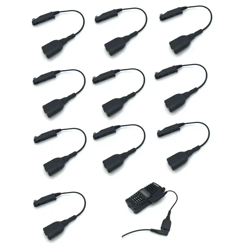 10x Walkie Talkie Audio Cable Adapter For Baofeng BF-9700 A-58 UV-XR UV-5S GT-3WP UV-9R Plus For K Interface UV-5R Headset Port