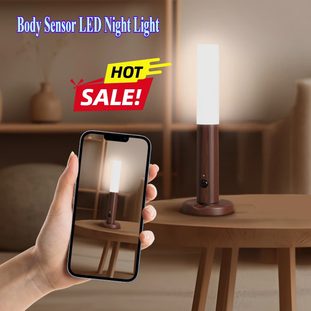 Rechargeable LED Wall Lamp with Motion Sensor, Bedside Night Light for Bedroom Decor, Mood Lighting, Home Decoration, Dimmable