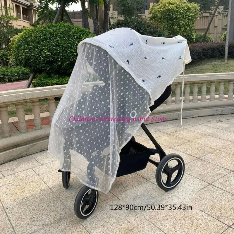 غطاء عربة الأطفال غلاف شاش Sunshade الزجاج الأمامي ستارة واقية من أشعة الشمس التنفس Net 425f