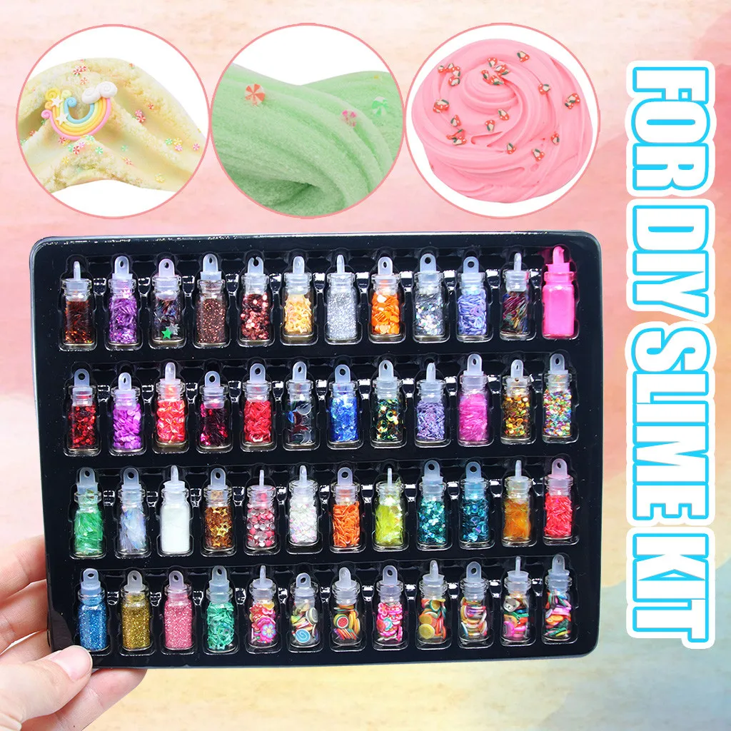 48pcs Sequins/Glitter Filler Soft Slime Toys For Children Mud Diy Kit Party Favours Kids 2025 Regalini Fine Festa Bambini