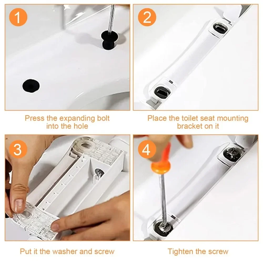 2/4/8 Pack Toilet Seat Screws Hinges Expanding Rubber Top Nuts Fixings WC Blind Hole For Broken Old Toilet Seat Hinges Tools