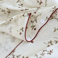 2026 Japanese Spring and Autumn New Women's Pajama Set 100% Cotton Crepe Long sleeved Pants Cardigan Cute Plus Size Home Fury - Image 5