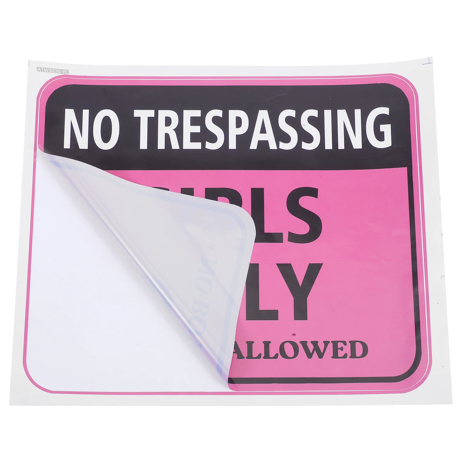 

Pink Warning Wall Sticker Self Adhesive Girls Bedroom Teen Girl Room No Trespassing Signs Teen Room Wall Decals