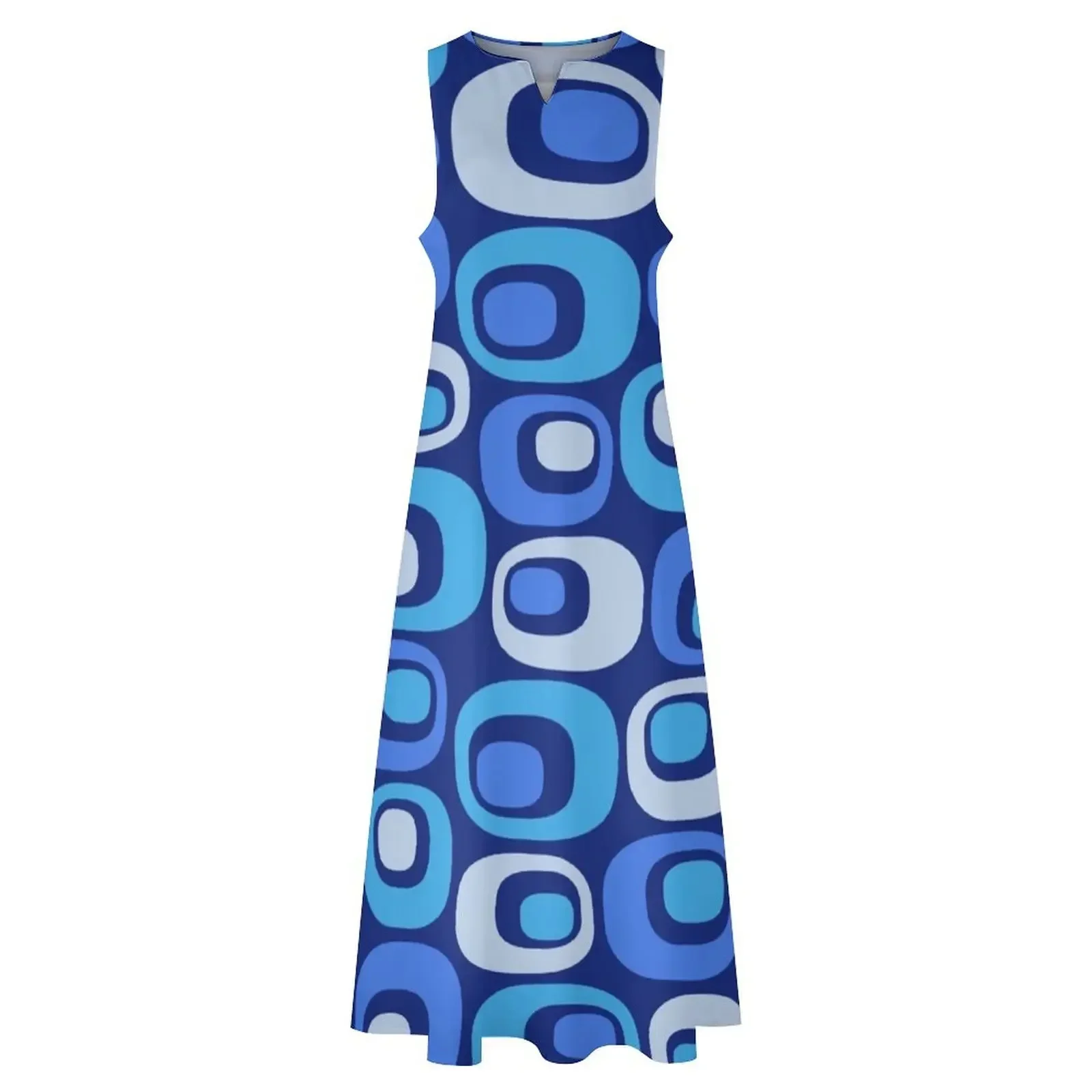 เดรสยาวลายนามธรรมสไตล์โมเดิร์นกลางศตวรรษ สำหรับงานพิเศษ เดรสฤดูร้อนสำหรับผู้หญิง ปี 2025 เดรสสำหรับงานพรอม