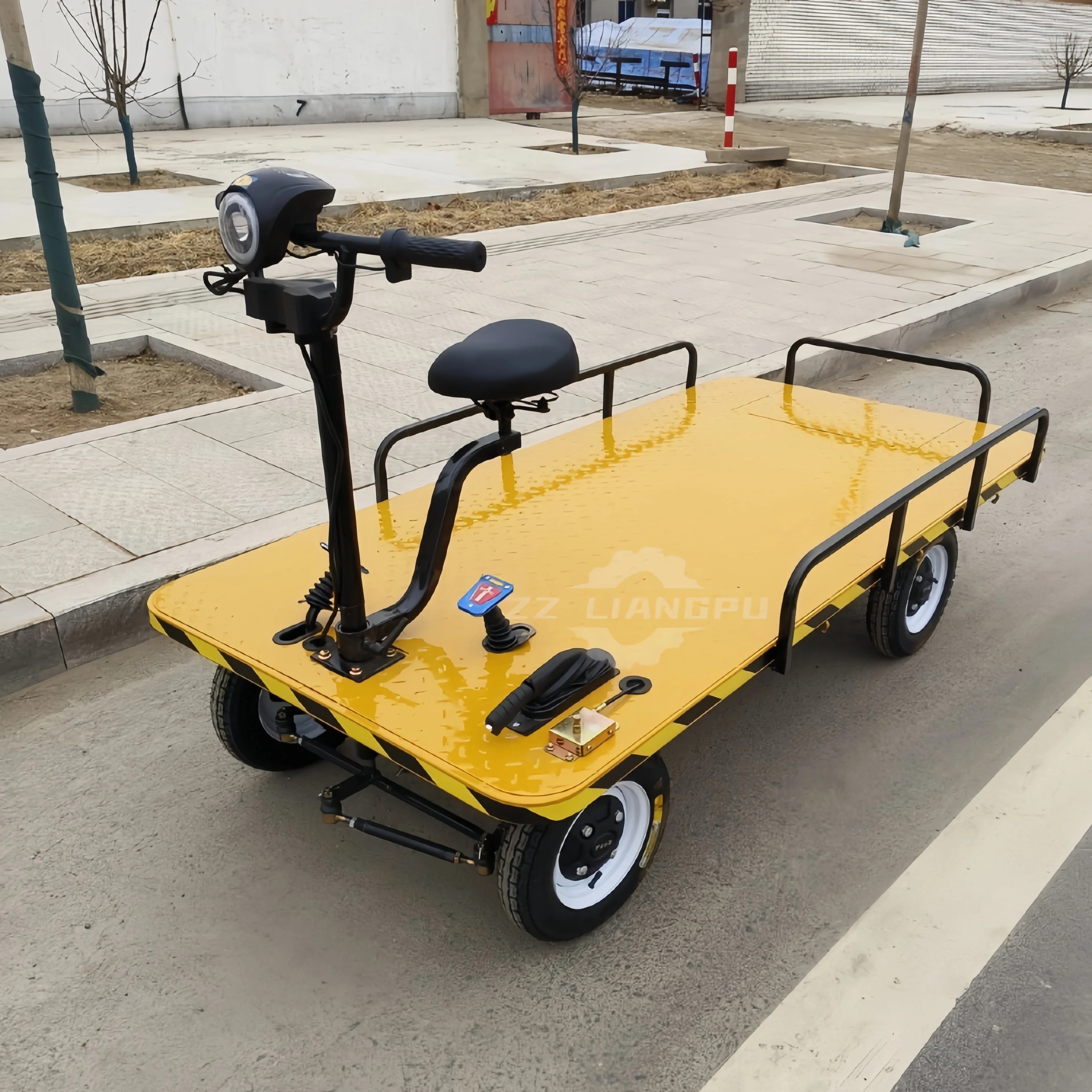 

Electric 1000kg Load Platform Cargo Carrier Trolley Heavy Loading Transport Cart Moving Carts For Construction Site Warehouse