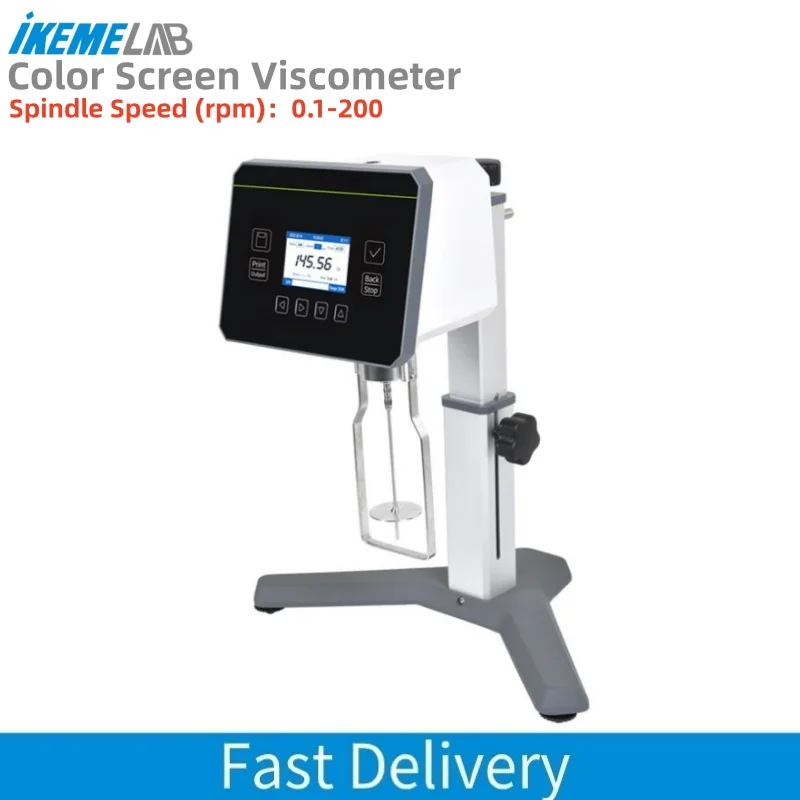 Viscometro Rotacional IKEME com Tela Colorida de 3,5 Pol. para Testes de Alta Viscosidade em Laboratório, Viscometro para Líquidos, Cosméticos e Alimentos
