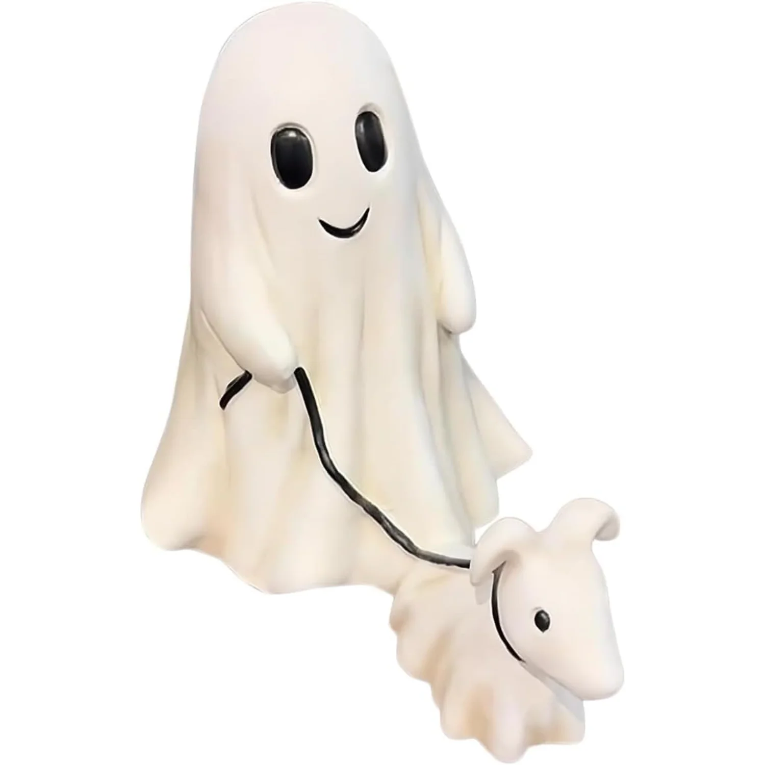 2024 New Halloween Ghost Walking Dog Statue - Spooky Ghost Dog Figurine, Indoor Decor, Ghost Walking His Ghost Dog, Perfect for 