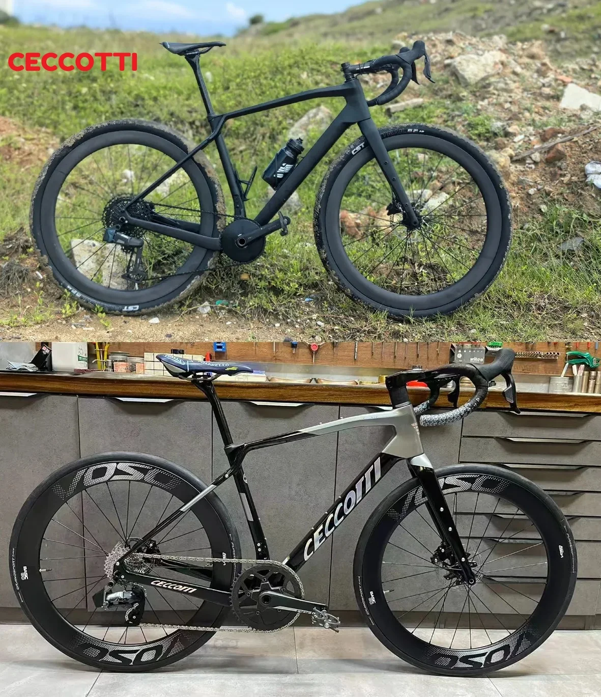 

2026 Ceccotti DC025 Carbon Toray Gravel Framest, Disc 700x47mm,650B*2.1" Tire Max,BB T47 Thread ,Suppler light