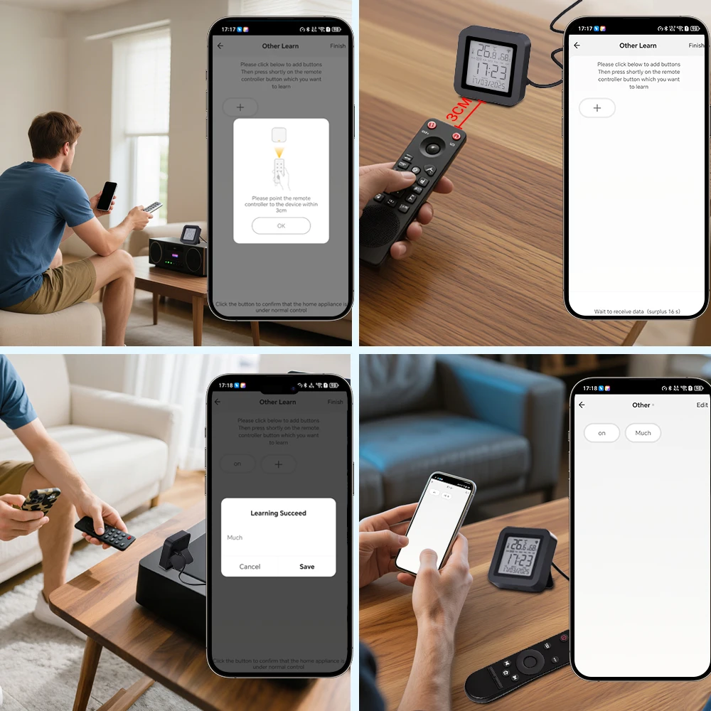 Uniwersalny pilot na podczerwień Tuya Smart z czujnikiem temperatury i wilgotności do klimatyzacji, telewizora, AC, współpracuje z Google Home, Yandex i Alexa. — zdjęcie produktu 4