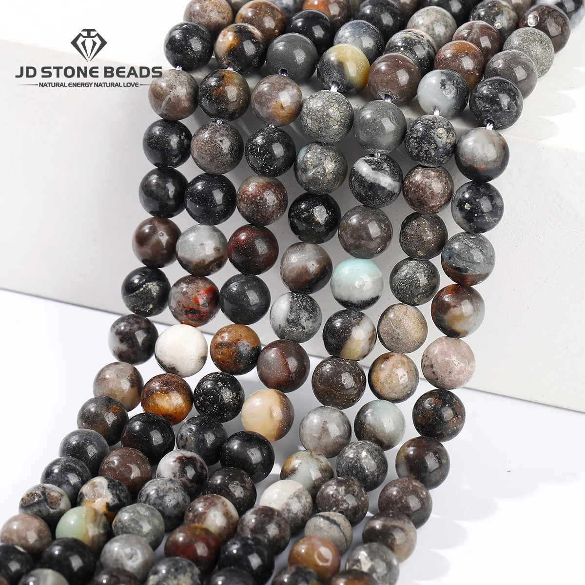 

Natural Black Amazons Stone Beads Round Loose Spacer Bead 6 8 10mm Pick Size for Jewelry Making DIY Necklace Bracelet Accessory