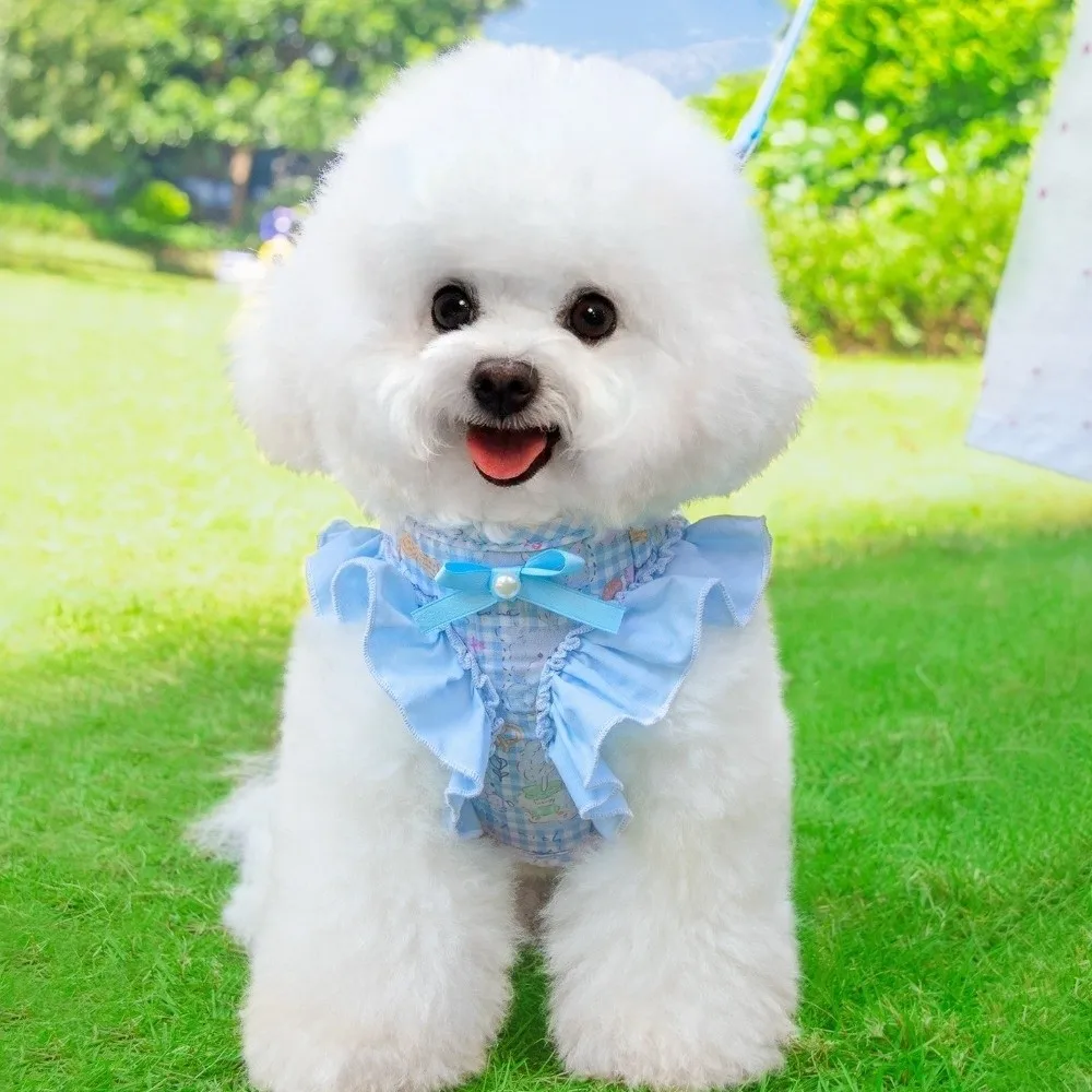 

Adjustable Dog Harness and Leash Escape-Proof Comfortable Pet Walking Rope Breathable Flower Pattern Dog Chest Strap Training