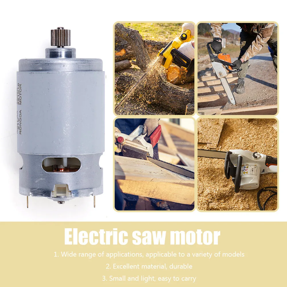 

21V Brushed Motor 14 Teeth Electric Motor 28000RPM 8.2mm Gear Diameter Power Tool Accessories for 550 Motor Lithium Chainsaw