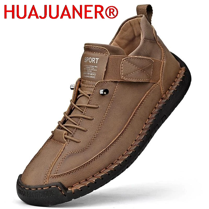 

Handmade Leather Men Shoes Casual Slip On Loafers Breathable Leather Shoes Men Flats Fashion Moccasins Tooling Shoes Plus Size