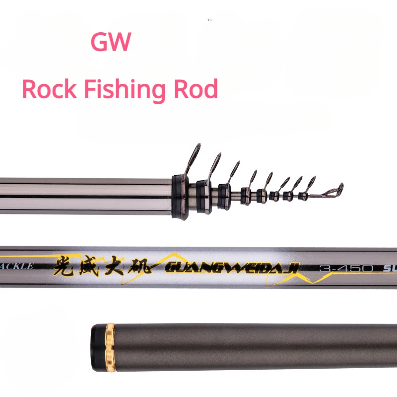 GW-Rock Fishing Rod Alloy Reel Seat, SIC Guide Ring, Carbon Ultra Light, Ultra Hard Sea Fishing Rod, No.2, No.3, No.4, No.5