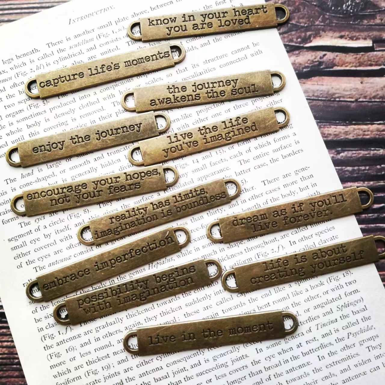 [MET019] Metal Accessories Retro Sentences for Junk Journal Scrapbook