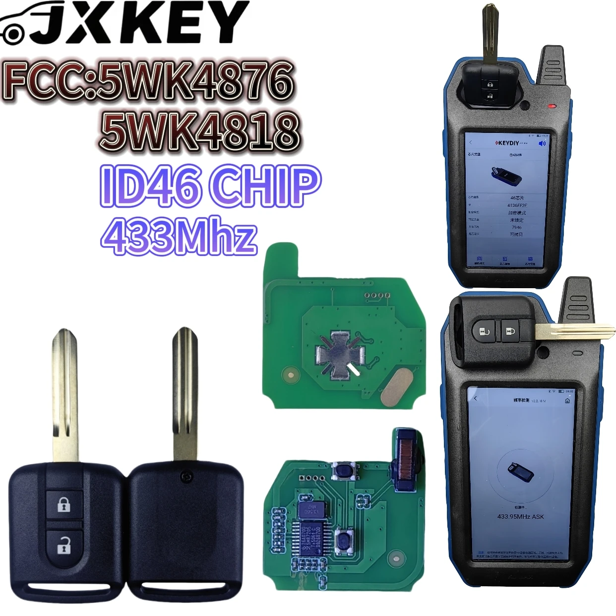 2PCS Car Key For Renault Maxity Nissan Qashqai Elgrand X-TRAIL Navara Micra K12 Note Cabster NV200 Pathfinder 5WK4876/818