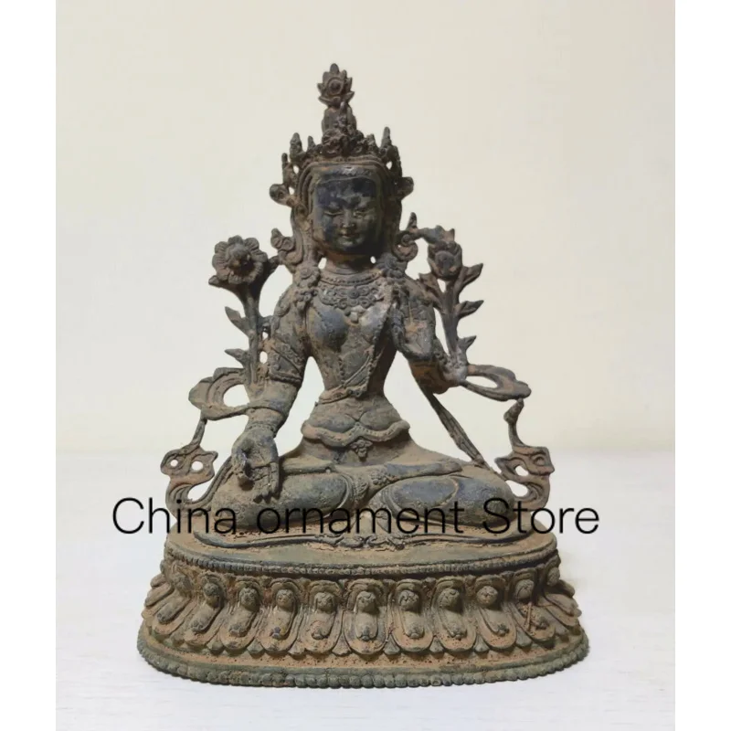 

Antiques White Tara Buddha Figure Bronze Sculpture from Tibet Budda Old Statue