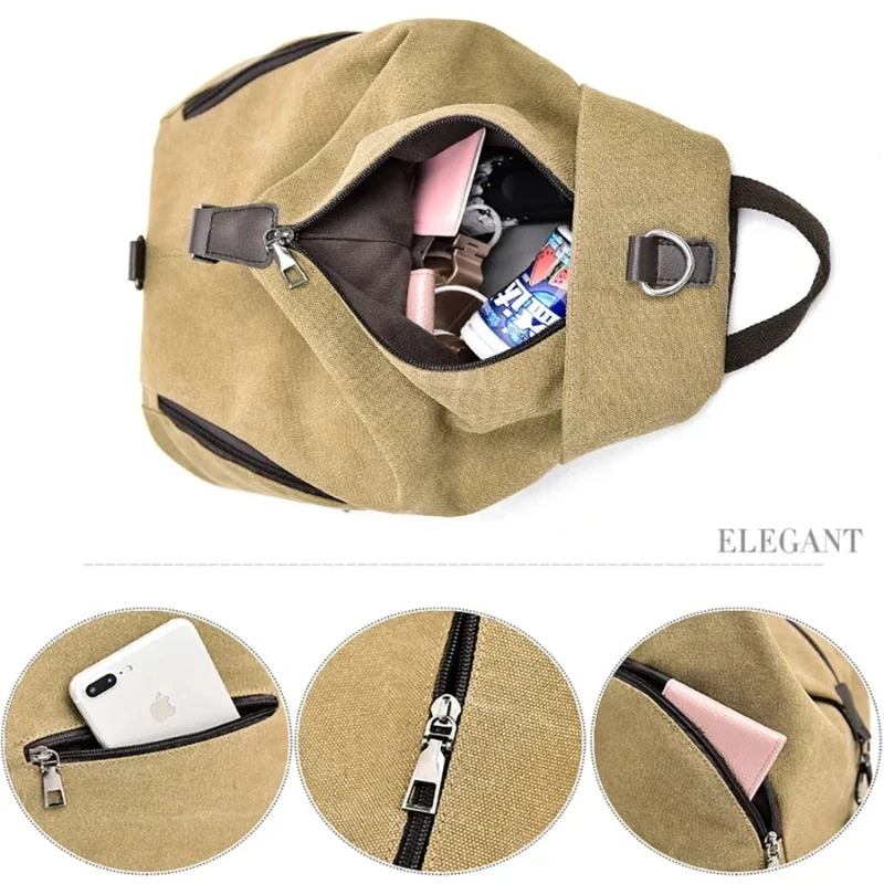 حقيبة ظهر كاجوال عصرية من القماش حقيبة ظهر نسائية ذات علامة تجارية حقيبة مدرسية متعددة الوظائف حقيبة سفر للفتيات الصغيرات