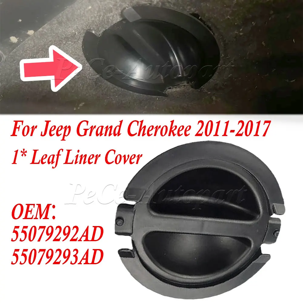 Front Fender Liner Cover Fog Lamp Cap 55079292AD 55079293AD For Jeep Grand Cherokee 2011-2017 Black Leaf Liner Guard Part