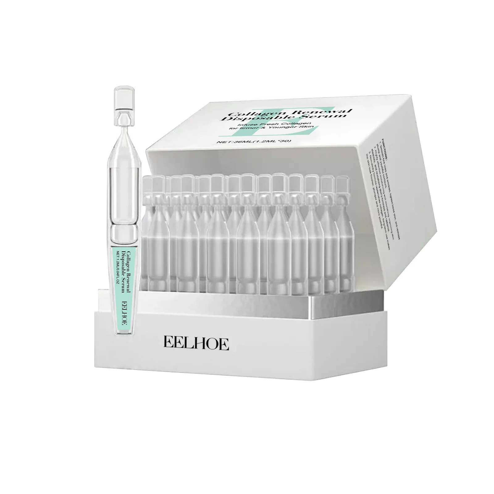 EELHOE – Ampoule à usage unique, Essence de collagène, réapprovisionnement en eau, hydratant, barrière cutanée, soin réparateur, acide hyaluronique, sérum pour le visage