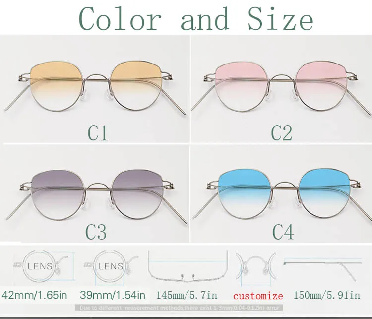 Yujo 42.39 Eyeglasses — Frame Dimensions & Sizing Chart