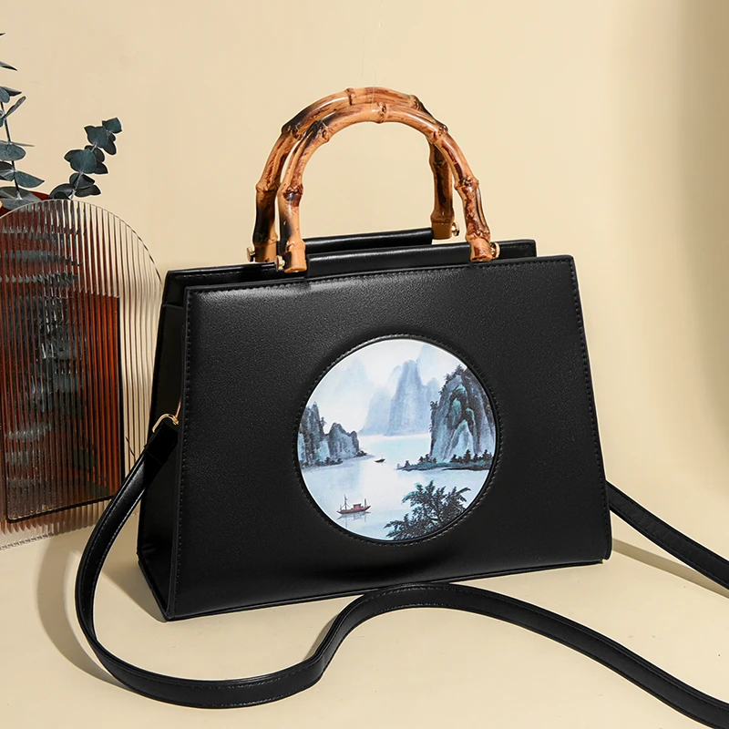 

Fashionable Commuter Crossbody Bag Women Vintage Leather Tote Purse Minimalist Parisian Design Solid Color Luxury Casual Handbag