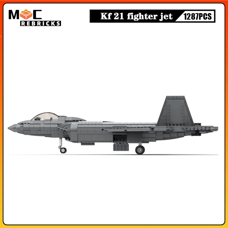 Military Series Modern Armed Forces Kf 21 Fighter Jet Assembling Building Blocks Suit MOC Brick Children's Toys Christmas Gifts