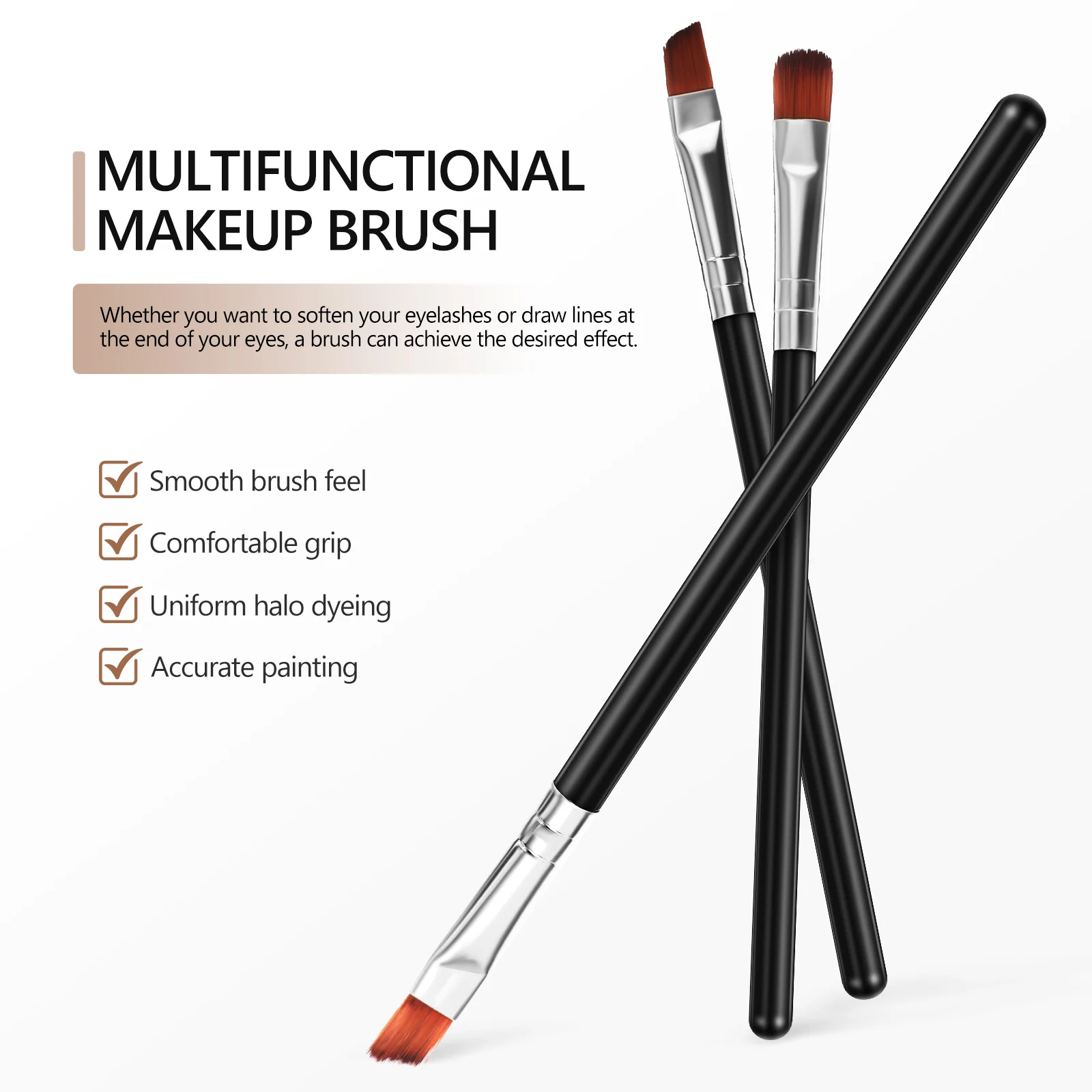 

6 pcs Eyebrow Brush Set Multifunctional Angled Flat-Tip For Powder Mascara Blending Makeup Tools Realistic Brow Shaping Travel
